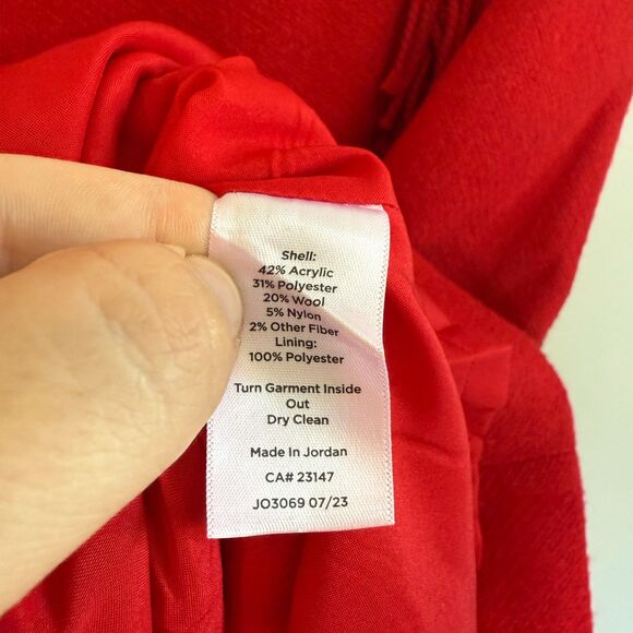 Talbots Wool Blend Wrap Red Tassel Button Detail Pencil Skirt Plus Size 14 - Picture 4 of 10